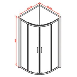 Framed Quadrant 2-Door Shower Enclosure LH&RH Polished Silver 800mm x 800mm x 1850mm