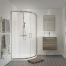 Framed Quadrant 2-Door Shower Enclosure LH&RH Polished Silver 800mm x 800mm x 1850mm