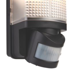 Saxby Motion Outdoor Rectangular Bulkhead With PIR Sensor Black
