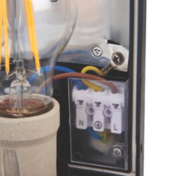 Saxby Motion Outdoor Rectangular Bulkhead With PIR Sensor Black