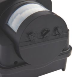 Saxby Motion Outdoor Rectangular Bulkhead With PIR Sensor Black