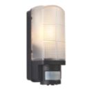 Saxby Motion Outdoor Rectangular Bulkhead With PIR Sensor Black
