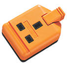 Masterplug 13A 1-Gang Unfused 1 Socket Rewireable Heavy Duty Trailing Socket  Orange