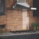 Splashback  Clear with Brushed Brass Caps Kitchen Splashback 900mm x 700mm x 6mm