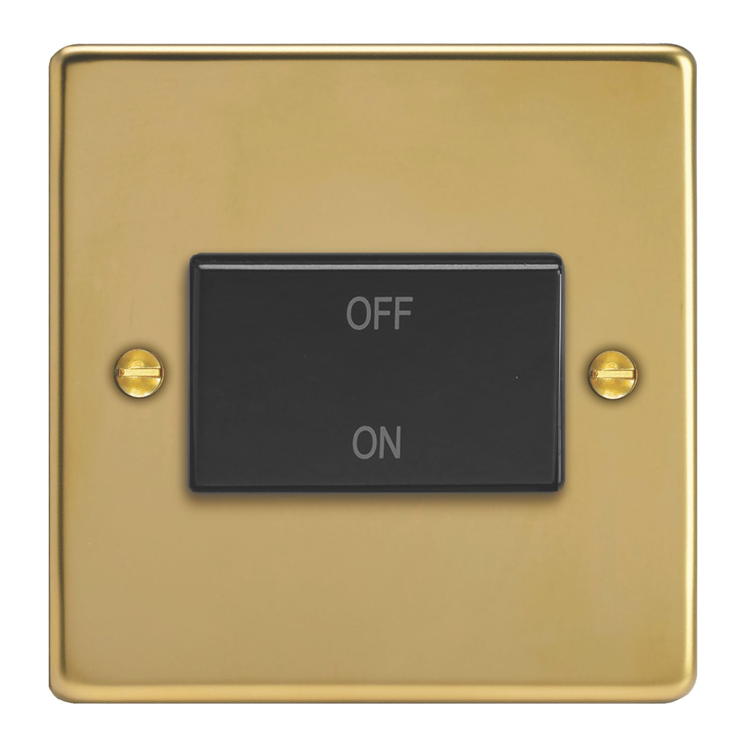 Varilight 10A 1-Gang 3-Pole Fan Isolator Switch Polished Brass with Black Inserts (927YT)