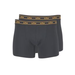 Site 2 Pack Black Small Mens Boxer Shorts