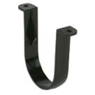 FloPlast  Half Round Pipe Clips Black 68mm 10 Pack