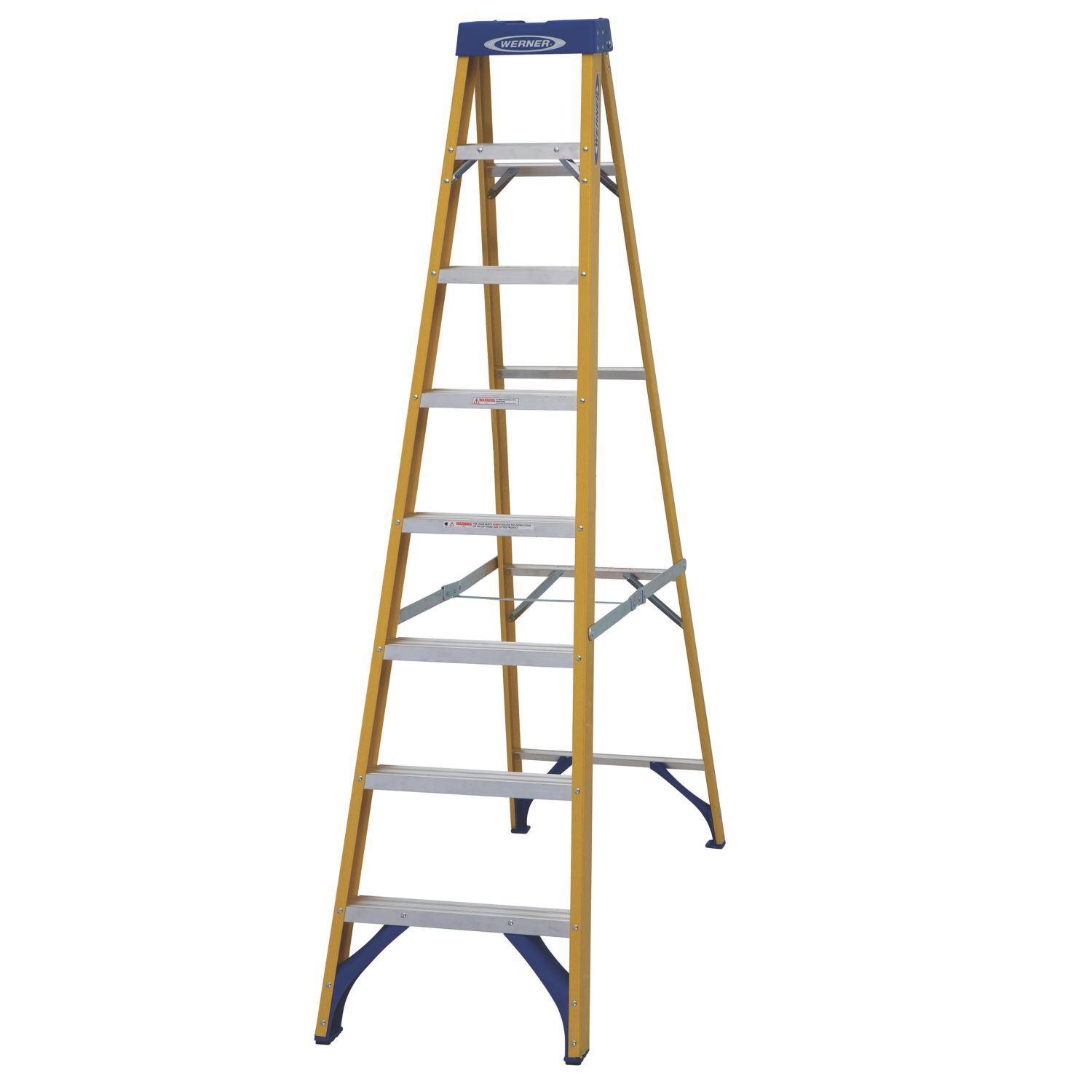 Werner Fibreglass 2.2m 8 Step Swingback A Frame Step Ladder (9288X)