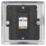 Knightsbridge  1-Gang RJ45 Brushed Chrome with Colour-Matched Inserts
