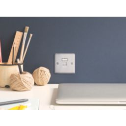 Knightsbridge  1-Gang RJ45 Brushed Chrome with Colour-Matched Inserts