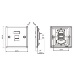 Knightsbridge  1-Gang RJ45 Brushed Chrome with Colour-Matched Inserts