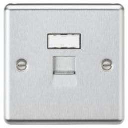 Knightsbridge  1-Gang RJ45 Brushed Chrome with Colour-Matched Inserts