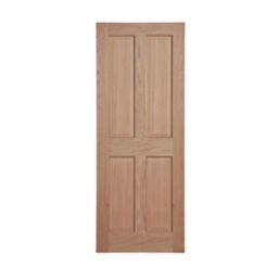 Satin Lacquered Oak Wooden 4-Panel Internal Victorian-Style Door 1981mm x 762mm