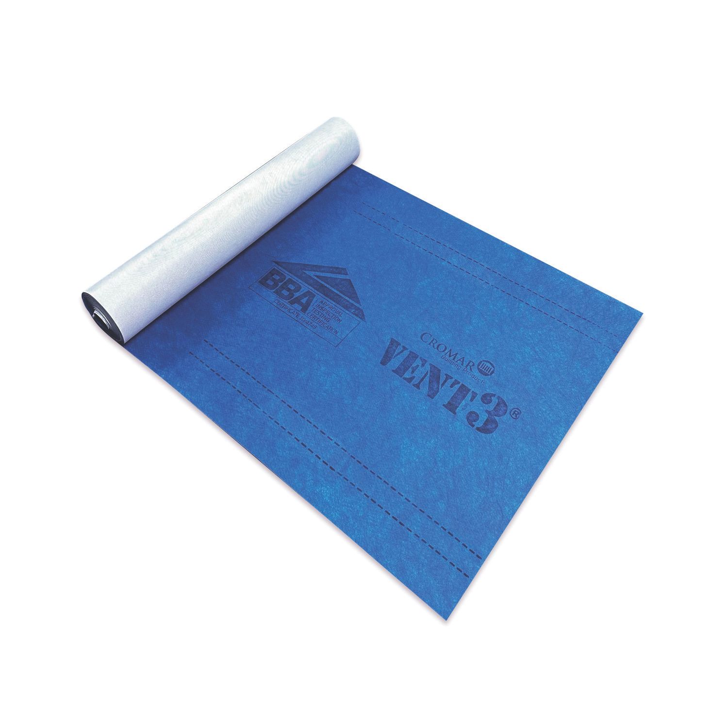 Cromar Vent3 Waterproof Roofing Membrane Blue Upper Surface 50m x 1m (928HA)