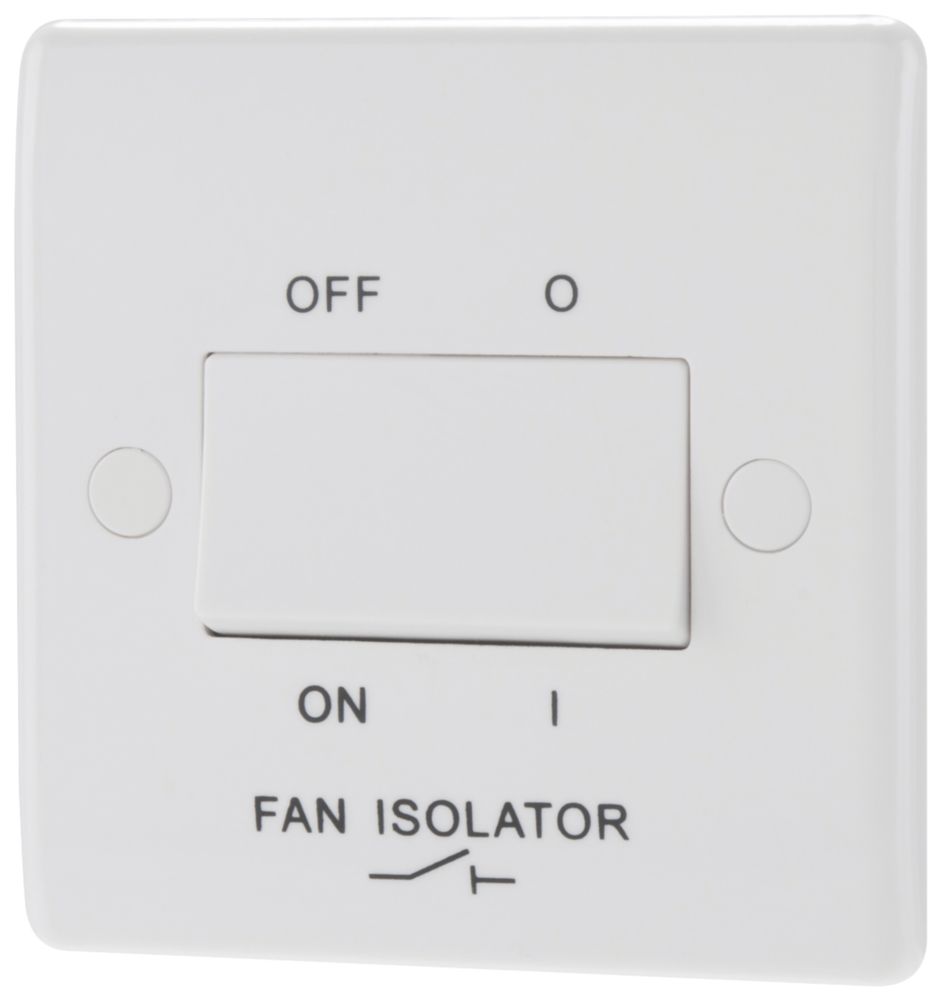 British General  10A 1-Gang 3-Pole Fan Isolator Switch White