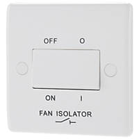 British General Fan Switch 10A 1-Gang 3-Pole Fan Isolator Switch White