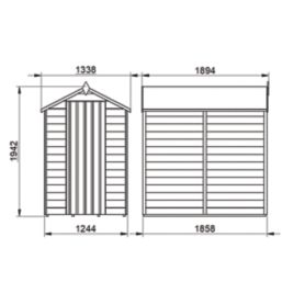 Forest  4' x 6' (Nominal) Apex Overlap Timber Shed with Assembly