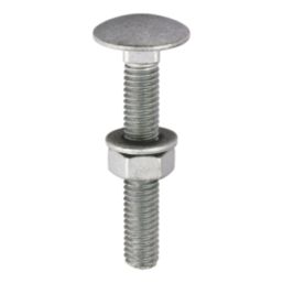 Timco Exterior Coach Bolts Carbon Steel Organic Silver Coating M6 x 40mm 10 Pack