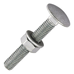 Timco Exterior Coach Bolts Carbon Steel Organic Silver Coating M6 x 40mm 10 Pack