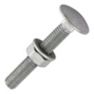 Timco Exterior Coach Bolts Carbon Steel Organic Silver Coating M6 x 40mm 10 Pack