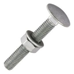 Timco Exterior Coach Bolts Carbon Steel Organic Silver Coating M6 x 40mm 10 Pack