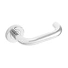 Eclipse Precision Safety Fire Rated Lever on Rose Door Handle Pair Polished Stainless Steel