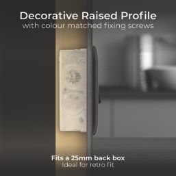 British General Nexus Metal 20A 1-Gang DP Control Switch Matt Black with LED