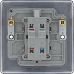 British General Nexus Metal 20A 1-Gang DP Control Switch Matt Black with LED