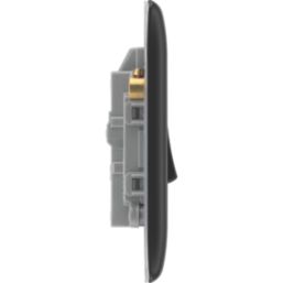 British General Nexus Metal 20A 1-Gang DP Control Switch Matt Black with LED