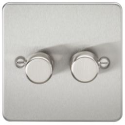 Knightsbridge  2-Gang 2-Way LED Intelligent Dimmer Switch  Brushed Chrome