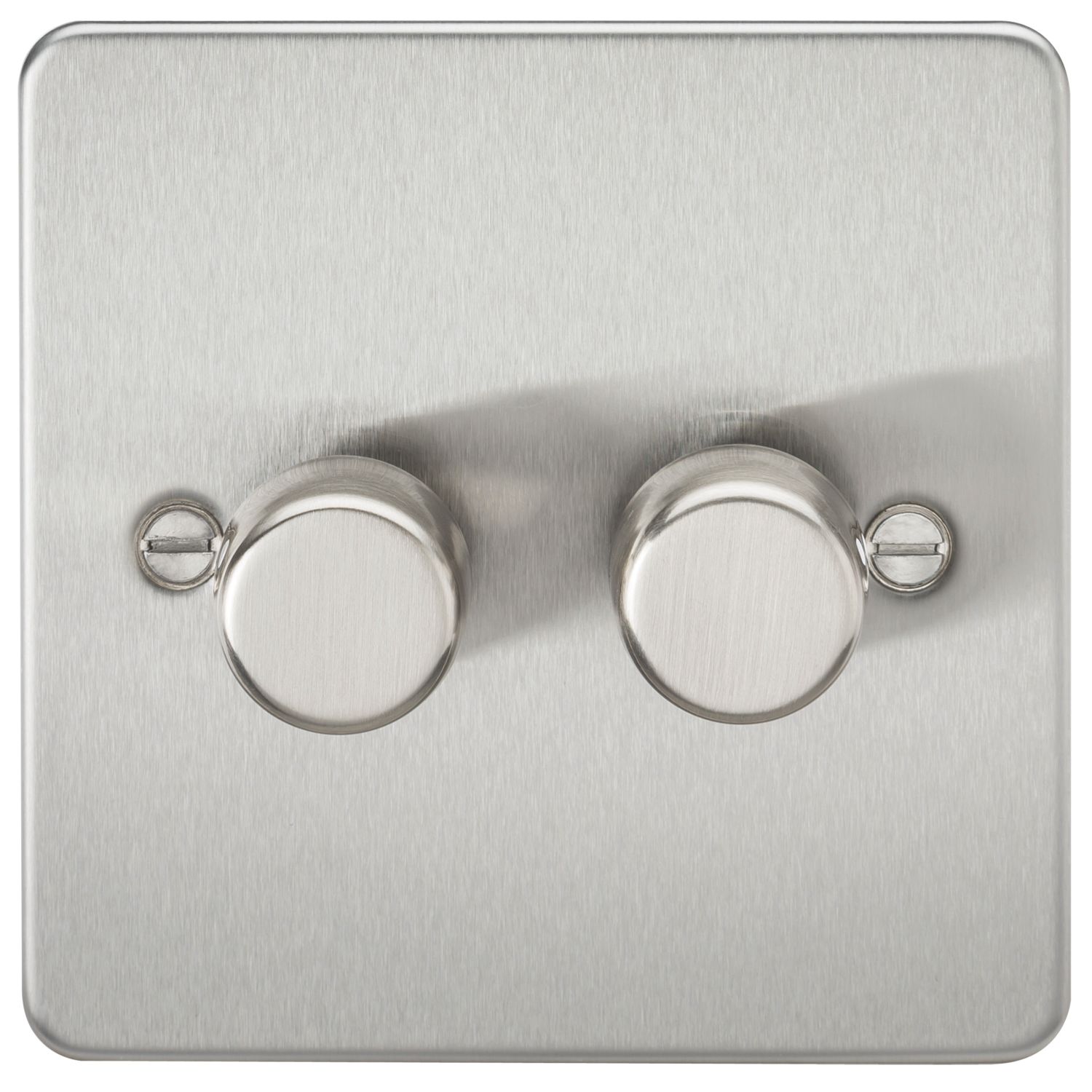Knightsbridge 2-Gang 2-Way LED Intelligent Dimmer Switch Brushed Chrome (928PX)