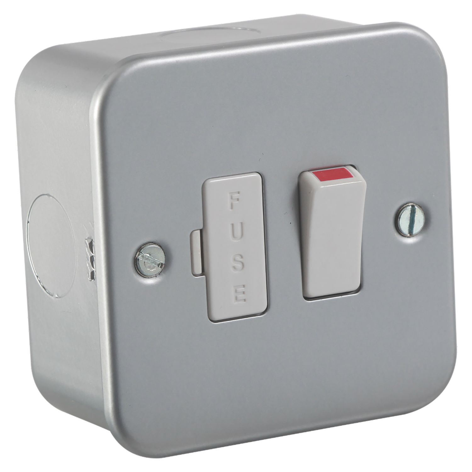 Knightsbridge 13A Switched Metal Clad Fused Spur with White Inserts (928VF)