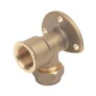 Flomasta  Brass Compression Adapting 90° Wall Plate Elbow 15mm x 1/2"