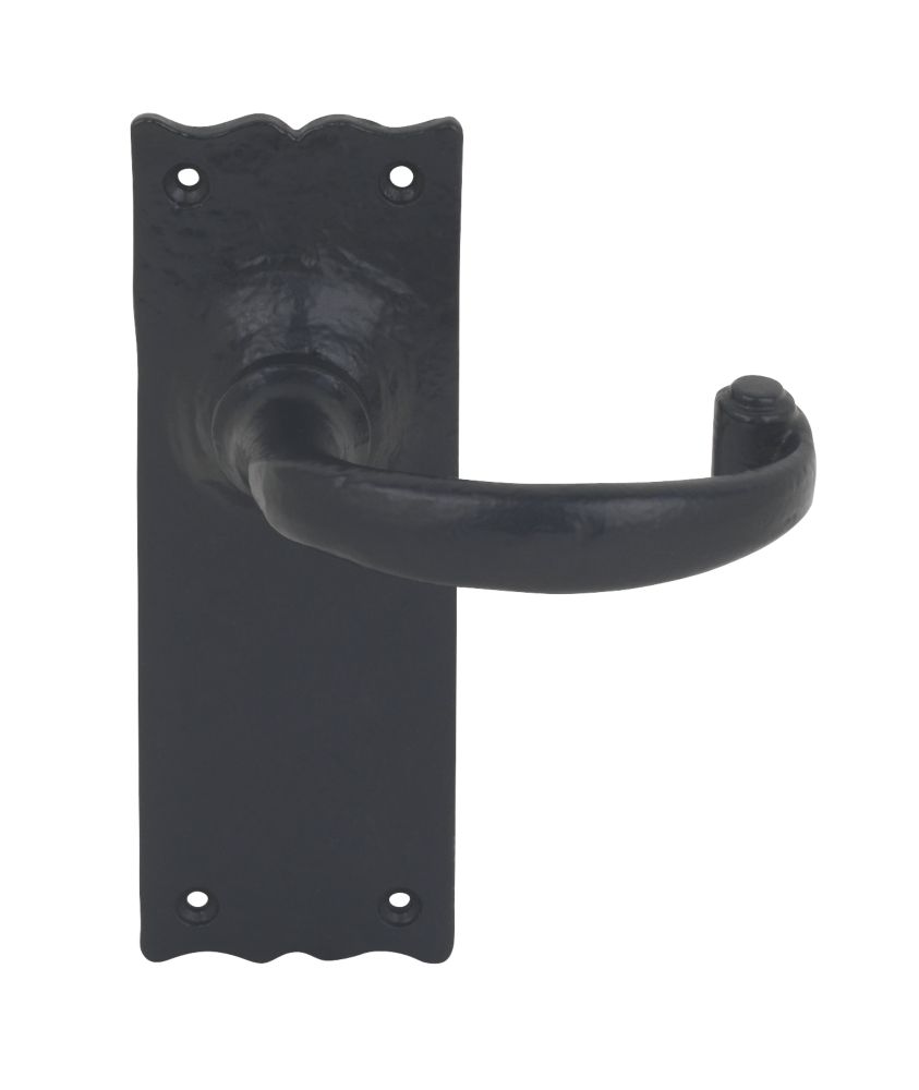 Smith & Locke Regal Latch LoB Door Handles Pair Black Screwfix