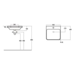 Essentials Genoa Vanity Unit with Basin Matt Latte 500mm x 460mm x 360mm