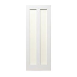 2-Clear Light Primed White Wooden Shaker Internal Door 1981mm x 762mm