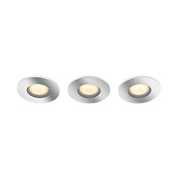Philips Hue Adore Fixed  LED Recessed Bathroom Downlights Chrome 5W 350lm 3 Pack