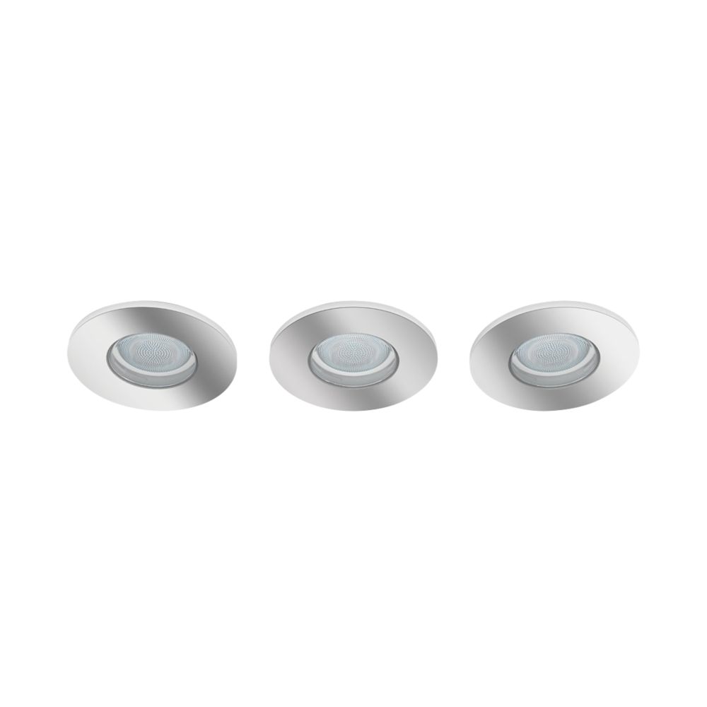 Philips Hue Adore Fixed LED Recessed Bathroom Downlights Chrome 5W