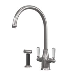 ETAL Oswald  Dual Lever Kitchen Mixer with Rinse Pewter