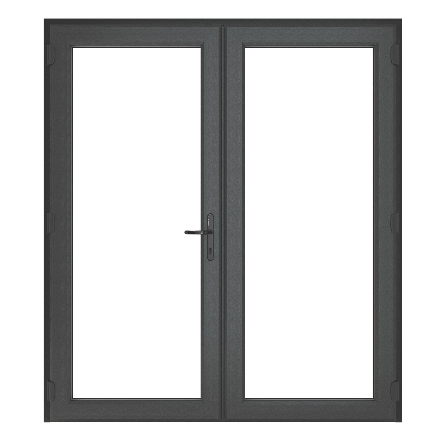 Crystal Anthracite Grey Double-Glazed uPVC French Door Set 2055mm x 1690mm (929JP)