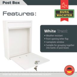 Burg-Wachter Trent Post Box White Metallic