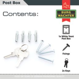 Burg-Wachter Trent Post Box White Metallic