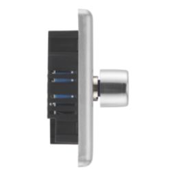 LAP  2-Gang 2-Way LED Dimmer Switch  Brushed Steel with Colour-Matched Inserts