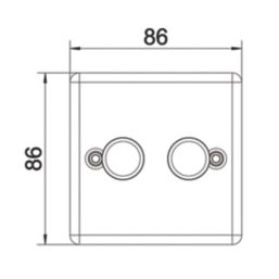 LAP  2-Gang 2-Way LED Dimmer Switch  Brushed Steel with Colour-Matched Inserts
