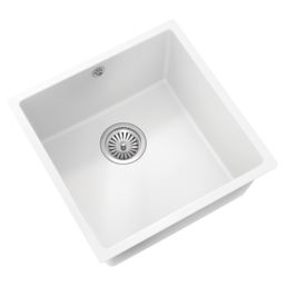 ETAL Comite 1 Bowl Composite Kitchen Sink Matt White 440mm x 440mm
