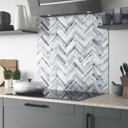 Splashwall  Grey/White Alloy Splashback 2440mm x 750mm x 4mm
