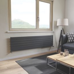Ximax Oceanus 445mm x 1800mm 3017BTU Anthracite Horizontal Designer Radiator