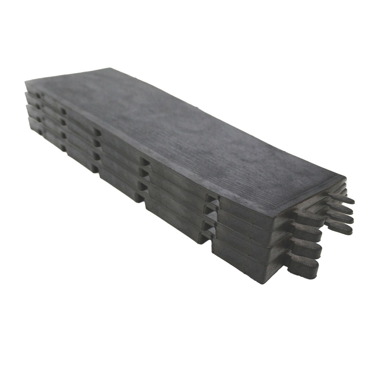 COBA Tough Deck Non-Slip Interlocking Decking (Female Ramped Edges) Black 0.48m x 0.18m 4 Pack (929VH)