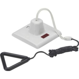 Knightsbridge Part M 50A 1-Way Pull Cord Switch White with Neon