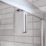 Aqualux Edge 6 Semi-Frameless Square Pivot Shower Door Polished Silver 800mm x 1900mm